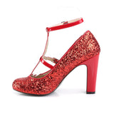 QUEEN-01  Red Glitter-Patent