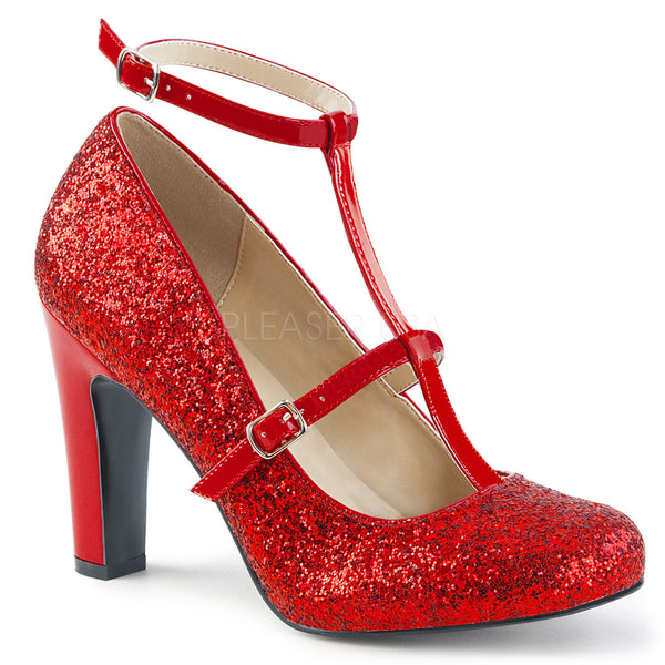 QUEEN-01  Red Glitter-Patent