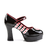 QUEEN-55  Black-White-Red Patent