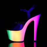 RAINBOW-309UV  Black Faux Leather/Neon Multi