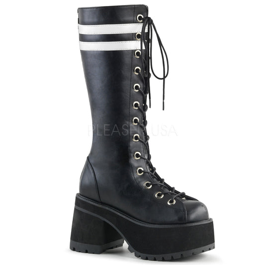 RANGER-320  Black-White Vegan Leather