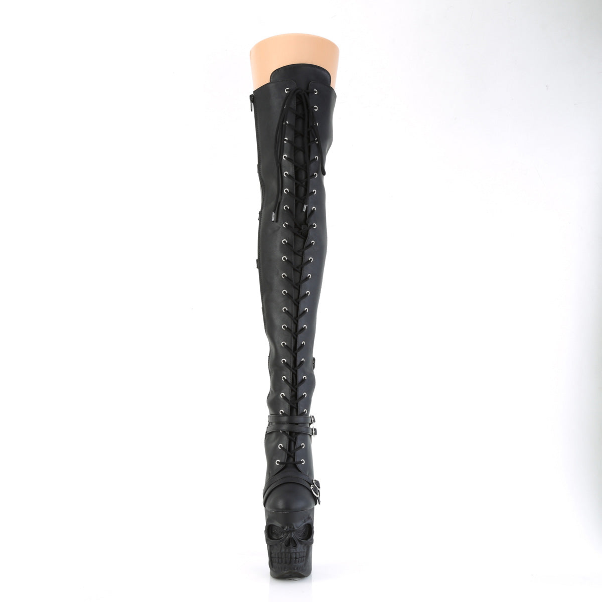 RAPTURE-3045  Black Faux Leather-Stretch.Faux Leather/Black Matte