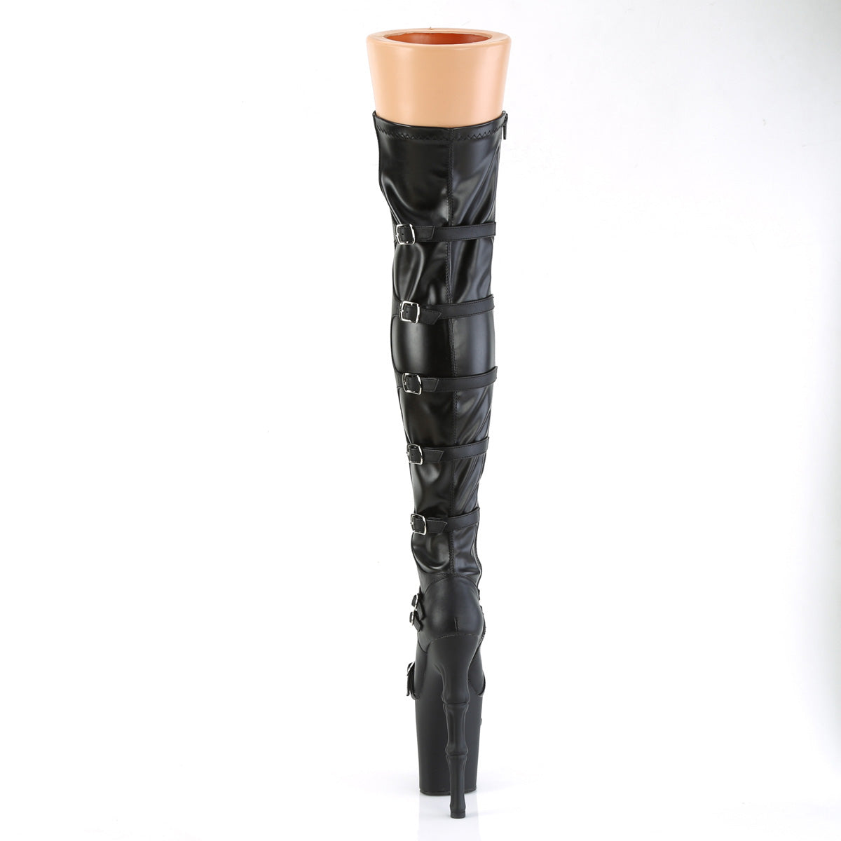 RAPTURE-3045  Black Faux Leather-Stretch.Faux Leather/Black Matte