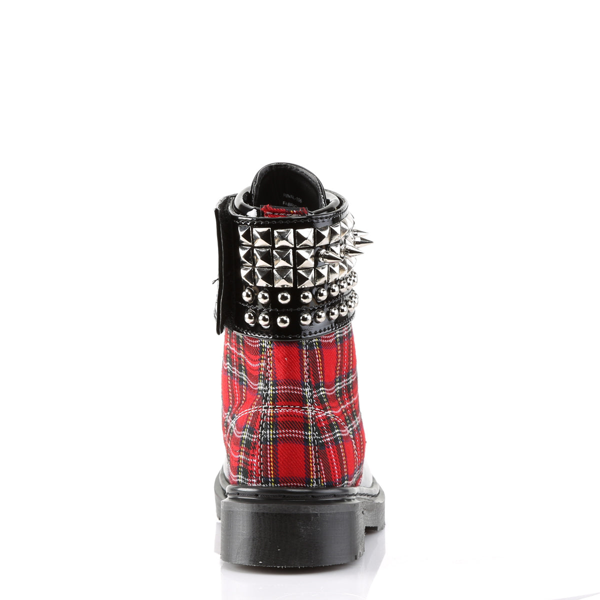 RIVAL-106  Red Plaid-Black Patent