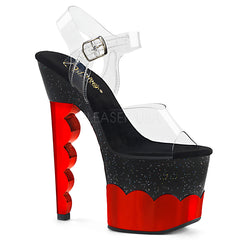 SCALLOP-708-2HGM  Clear/Black-Red Hologram