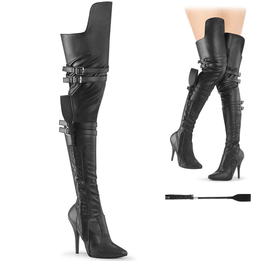 SEDUCE-3080  Black Stretch Faux Leather