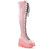 SHAKER-374-1  Baby Pink Hologram Stretch Patent