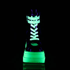 SHAKER-52  Black Patent-UV Neon Green