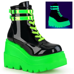 SHAKER-52  Black Patent-UV Neon Green