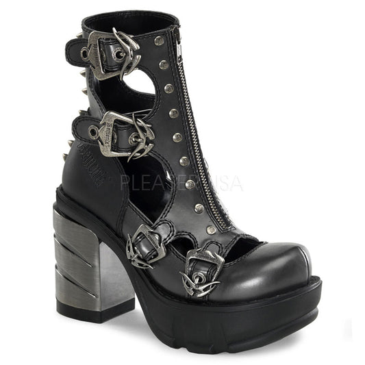 SINISTER-61  Dark Gray-Black Vegan Leather
