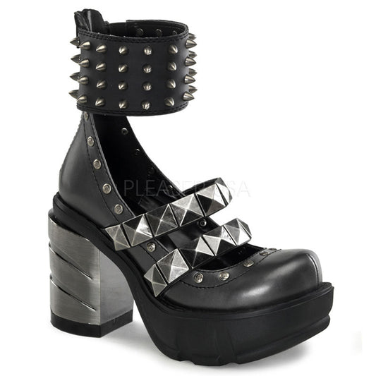 SINISTER-62  Dark Gray-Black Vegan Leather