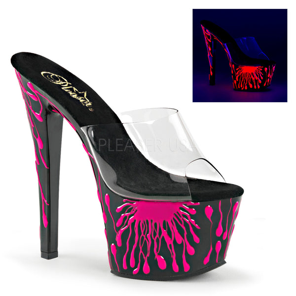 SKY-301-5  Clear/Black-Neon Hot Pink