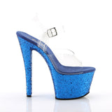 SKY-308LG  Clear/Blue Glitter