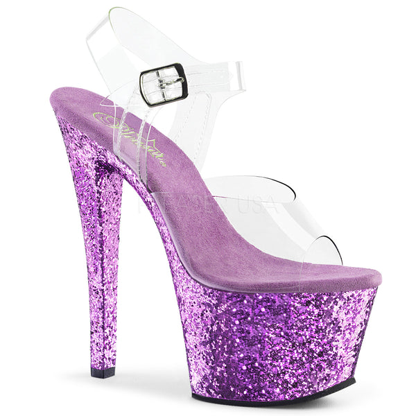 SKY-308LG  Clear/Lavender Glitter