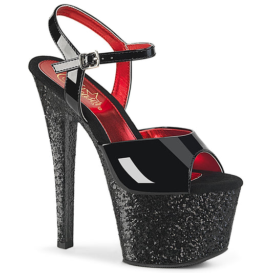 SKY-309  Black Patent/Black Glitter
