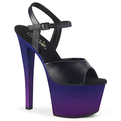 SKY-309BP  Black Faux Leather/Blue-Purple Ombre