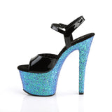 SKY-309LG  Black Patent/Blue Multi Glitter