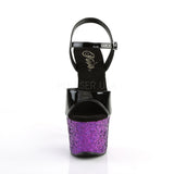 SKY-309LG  Black Patent/Purple Multi Glitter