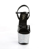 SKY-309LG  Black Patent/Silver Multi Glitter