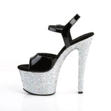 SKY-309LG  Black Patent/Silver Multi Glitter