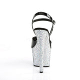 SKY-309LG  Black Patent/Silver Multi Glitter