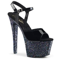 SKY-309LG  Black Patent/Black Multi Glitter