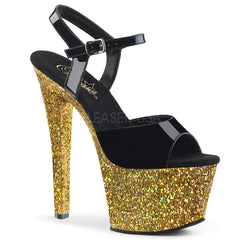 SKY-309LG  Black Patent/Gold Multi Glitter