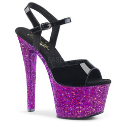 SKY-309LG  Black Patent/Purple Multi Glitter