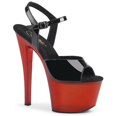 SKY-309T  Black Patent/Frosted Red