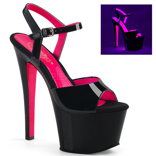 SKY-309TT  Black Patent/Black-Neon Hot Pink