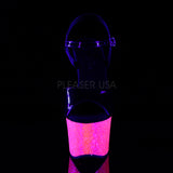 SKY-309UVLG  Black Patent/Neon Hot Pink Glitter