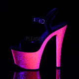 SKY-309UVLG  Black Patent/Neon Hot Pink Glitter