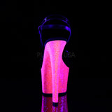 SKY-309UVLG  Black Patent/Neon Hot Pink Glitter