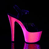 SKY-309UVLG  Black Patent/Neon Hot Pink Glitter