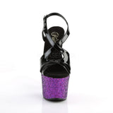 SKY-330LG  Black Patent/Purple Multi Glitter