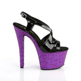 SKY-330LG  Black Patent/Purple Multi Glitter