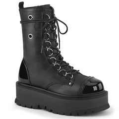 SLACKER-150  Black Vegan Leather-Patent