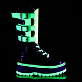 SLACKER-156  Black Patent-UV Neon Green