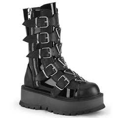 SLACKER-160  Black Patent-Vegan Leather