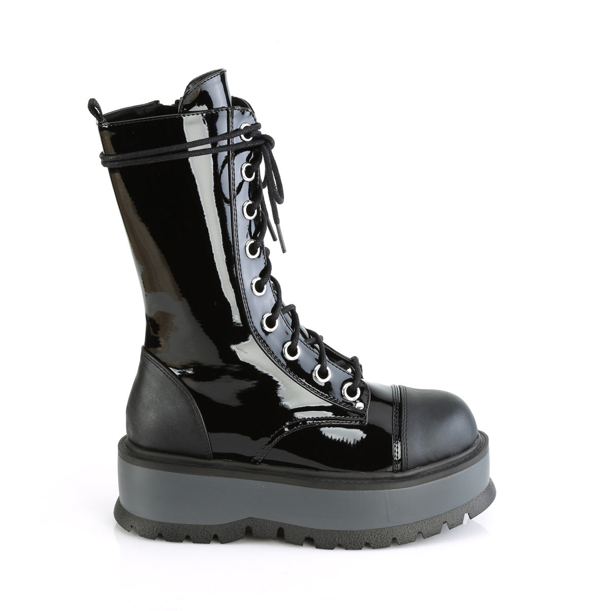 SLACKER-220-1  Black Patent-Vegan Leather