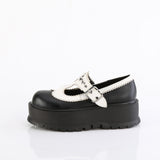 SLACKER-23  Black-White Vegan Leather