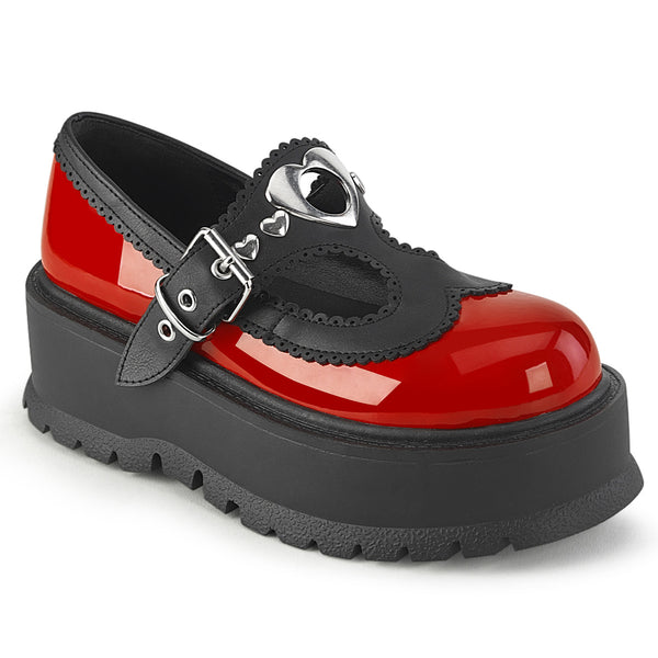 SLACKER-23  Red-Black Vegan Leather