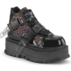 SLACKER-50  Black Patent-Black Multi Glitter