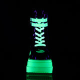 SLACKER-52  Black Patent-UV Iridescent Green