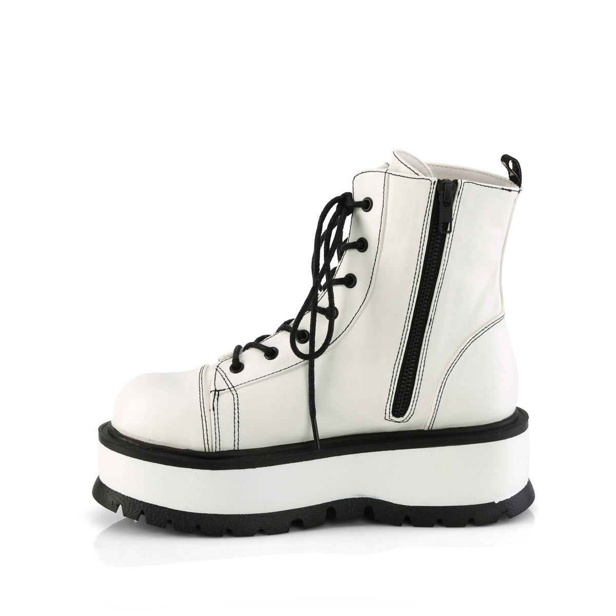 SLACKER-55  White Vegan Leather
