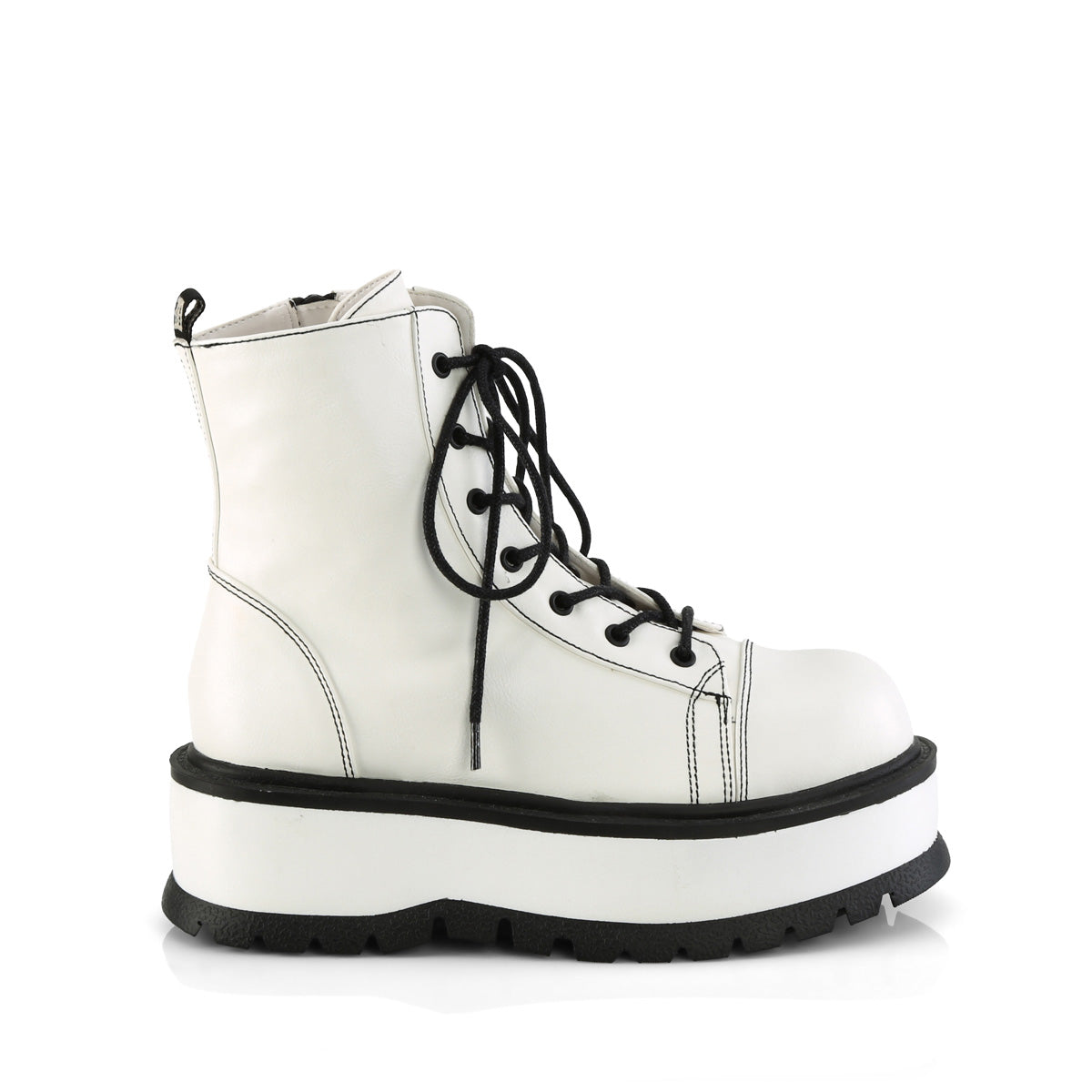 SLACKER-55  White Vegan Leather