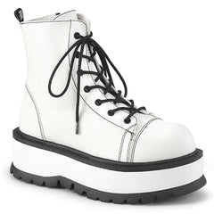 SLACKER-55  White Vegan Leather