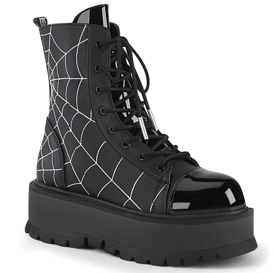 SLACKER-88  Black Vegan Leather-Patent