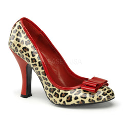 SMITTEN-01  Tan Pu-Red Patent (Cheetah Print)