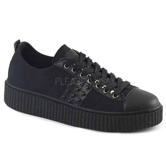SNEEKER-107  Black Canvas-Black Pu